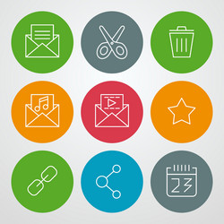 line icons set for web site design and mobile apps vector image