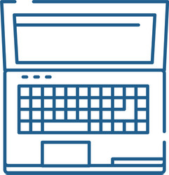 Powerful laptop line icon concept vector