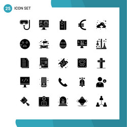 user interface pack 25 basic solid glyphs vector image