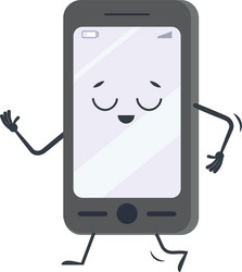 cartoon smartphone featuring a cheerful smiling Vector Image