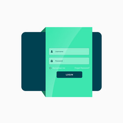flat green login user interface template design vector image