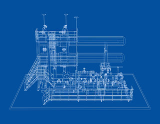 petroleum heater exchanger rendering of 3d vector image