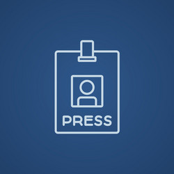 Press pass id card line icon vector