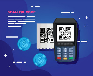 scan code qr with dataphone vector image