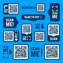 scan me qr code sticker with text online payment vector image