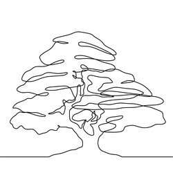 tree continuous line drawing minimalist design vector