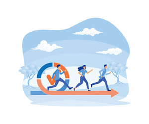 agile development process with running vector image