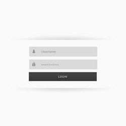 clean minimal login form template user interface vector image