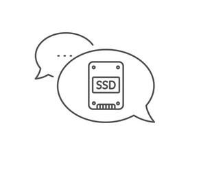 Ssd icon solid-state drive sign Royalty Free Vector Image