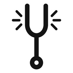 tuning fork vibrating creating sound waves icon vector image