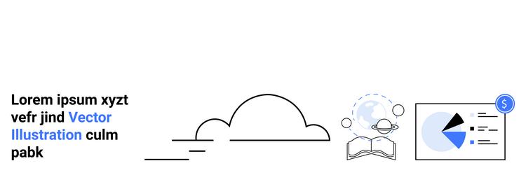 cloud with data presentation and open book vector image
