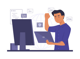 programmer process coding for software development vector image
