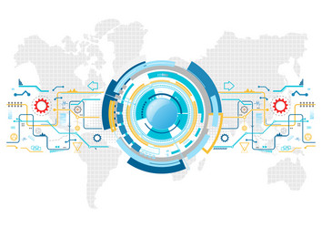 abstract technological background with various vector image