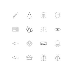 Animals linear thin icons set outlined simple vector