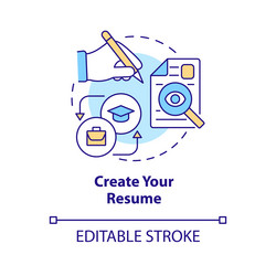 create your resume concept icon vector