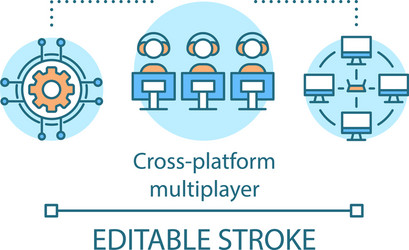 cross platform multiplayer game concept icon vector image