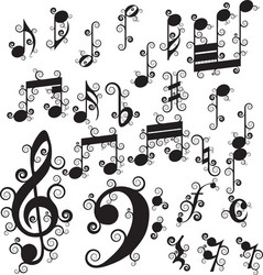 curled notes vector