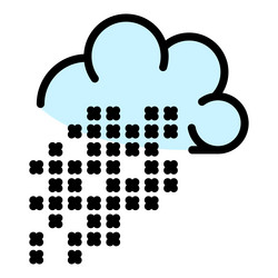 Digital cloud icon color outline vector