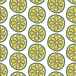 funny seamless pattern with slices of fresh lemon vector image