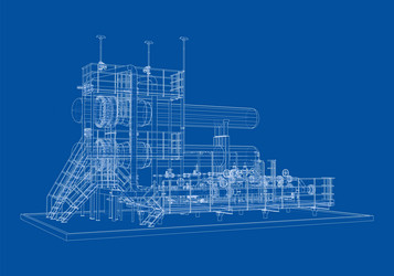 petroleum heater exchanger rendering of 3d vector image