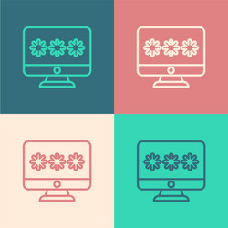 pop art line monitor with password notification vector image