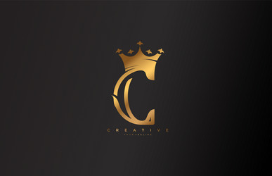 Royal C Monogram Logo - Crown & Letter Vector Image