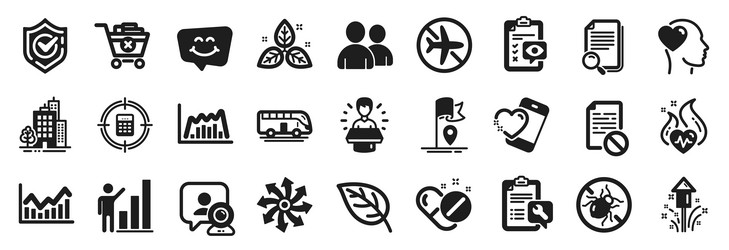set of business icons such as flag spanner vector image