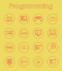set of programming simple icons vector image