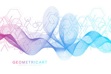 Abstract Hexagonal Data Network vector