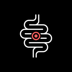 intestines ache or problem line icon vector