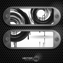 Metallic frame with screws vector