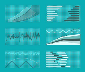 set of graphs and charts data statistic vector