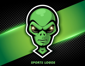 Alien logo sport mascot ufo icon vector