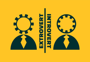 extrovert vs introvert metaphor vector image