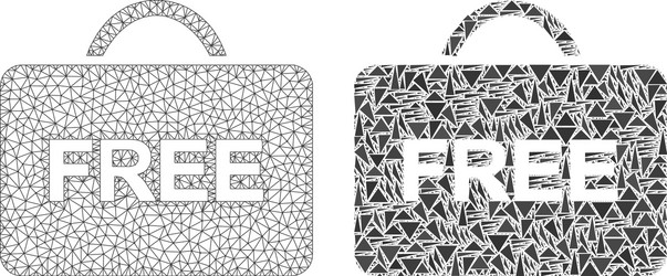 polygonal network mesh free case and mosaic icon vector image