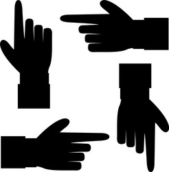black silhouette of hand with showing in various vector image