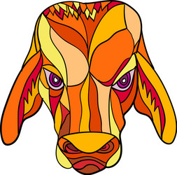 brahma bull head mosaic color vector