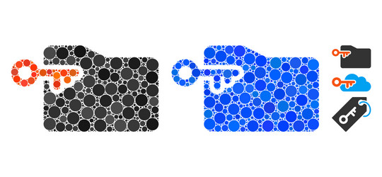 folder access key composition icon round dots vector image