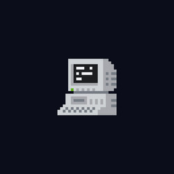 retro personal computer with terminal console vector image