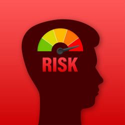 risk brain profile for medical design vector