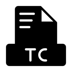 Tc file icon simple design solid style document vector