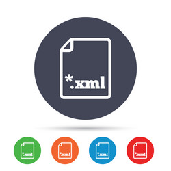 File document icon download xml button vector