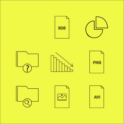 files and folders linear icon set simple outline vector image