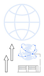 global data transfer and networking across servers vector image