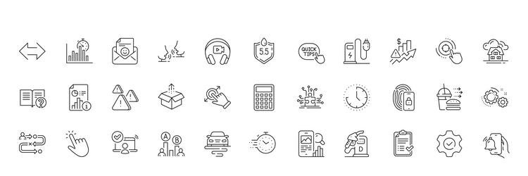 lock building and journey path line icons vector image