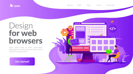 web development landing page template vector