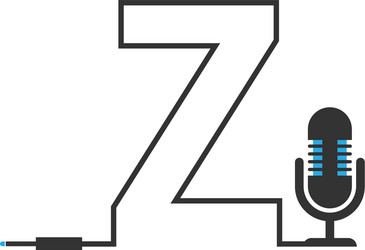 Letter z and podcast logotype vector