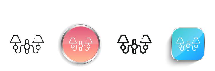 ceiling lamp icon thin linear regular and button vector image