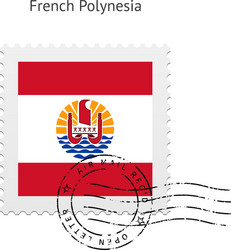 french polynesia flag postage stamp vector