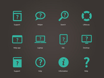 help and faq icons vector